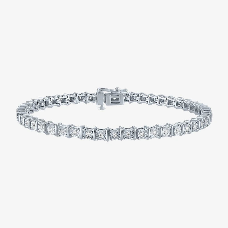 (G-H/ I1-I2) Womens 1/2 CT. T.W. Lab Grown White Diamond Sterling Silver 7.25 Inch Tennis Bracelet