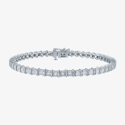 (G-H/ I1-I2) Womens 1/2 CT. T.W. Lab Grown White Diamond Sterling Silver 7.25 Inch Tennis Bracelet