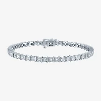 (G-H/ I1-I2) Womens 1/2 CT. T.W. Lab Grown White Diamond Sterling Silver 7.25 Inch Tennis Bracelet