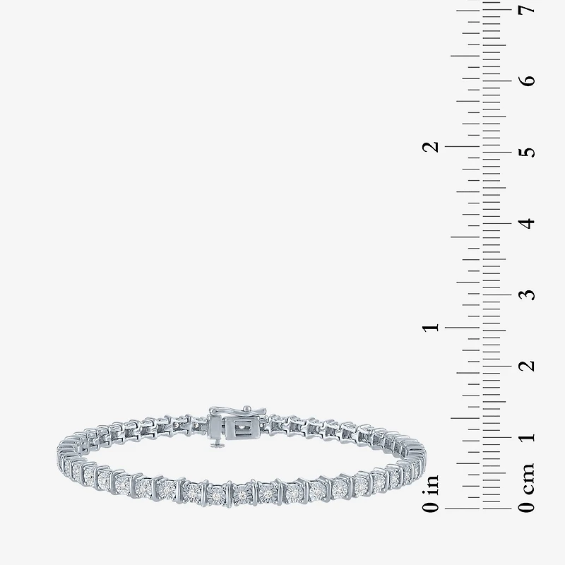 (G-H/ I1-I2) Womens 1/2 CT. T.W. Lab Grown White Diamond Sterling Silver 7.25 Inch Tennis Bracelet