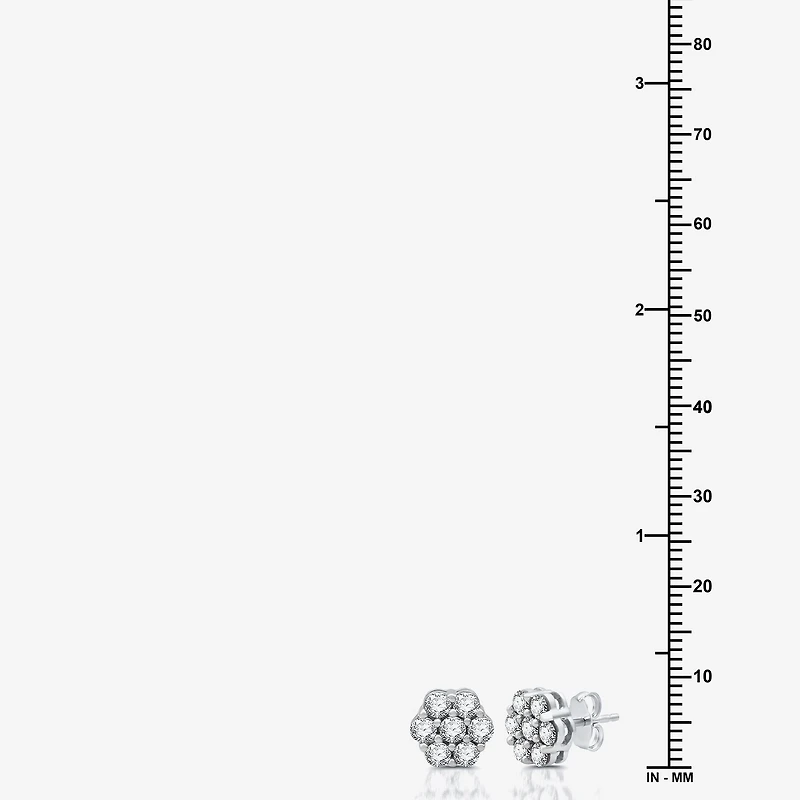 Diamond Blossom 1 CT. T.W. Natural White Diamond 8.7mm Stud Earrings