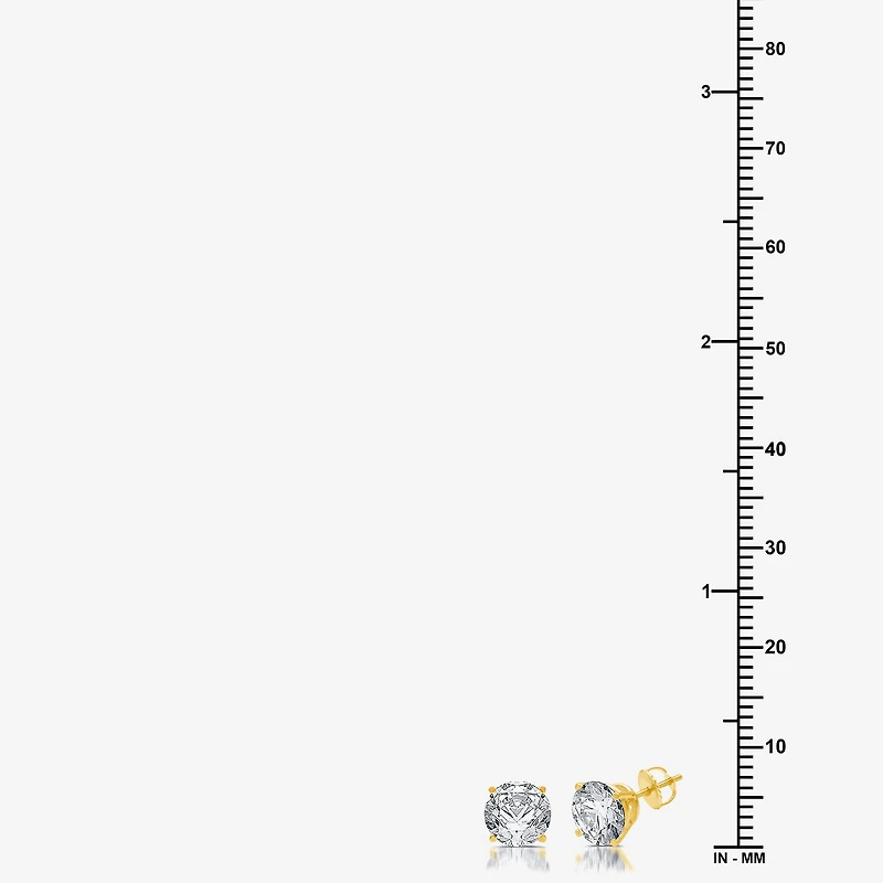 (G / SI1-SI2) Ever Star 2 1/4 CT. T.W. Lab Grown White Diamond 14K Gold 6.8mm Stud Earrings