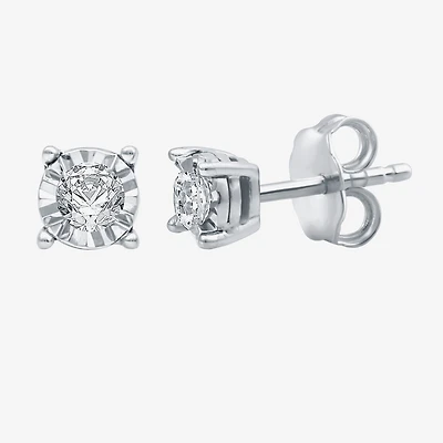 1/6 CT. T.W. Natural White Diamond 5.6mm Sterling Silver Stud Earrings