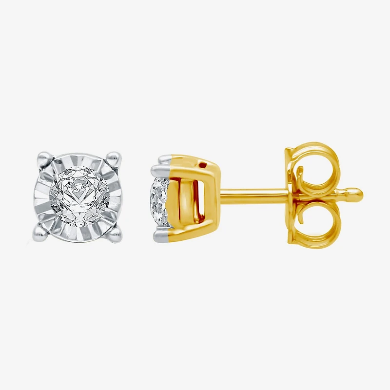 1/6 CT. T.W. Natural White Diamond 5.6mm Sterling Silver Stud Earrings