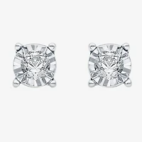 1/6 CT. T.W. Natural White Diamond 5.6mm Sterling Silver Stud Earrings