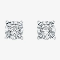 1/6 CT. T.W. Natural White Diamond 14K Gold Over Silver 5.6mm Round Stud Earrings