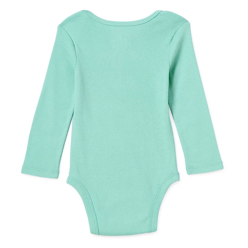 Okie Dokie Baby Unisex Round Neck Long Sleeve Rib Bodysuit