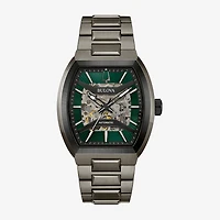 Bulova Maquina Mens Automatic Gray Stainless Steel Bracelet Watch 98a321