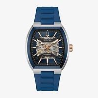 Bulova Maquina Mens Automatic Blue Strap Watch 98a318