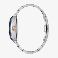 Bulova Maquina Mens Automatic Silver Tone Stainless Steel Bracelet Watch 98a319
