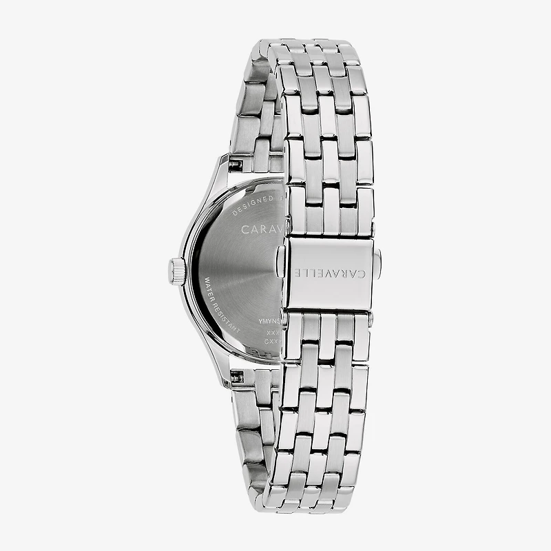 Caravelle Designed By Bulova Womens Silver Tone Stainless Steel Bracelet Watch 43m124