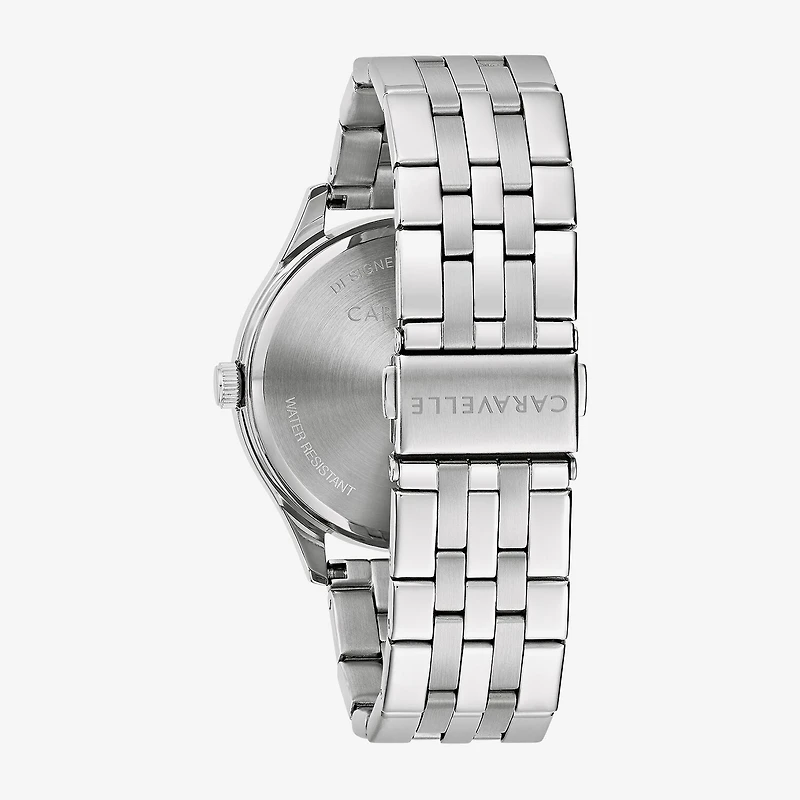 Caravelle Designed By Bulova Mens Silver Tone Stainless Steel Bracelet Watch 43b174
