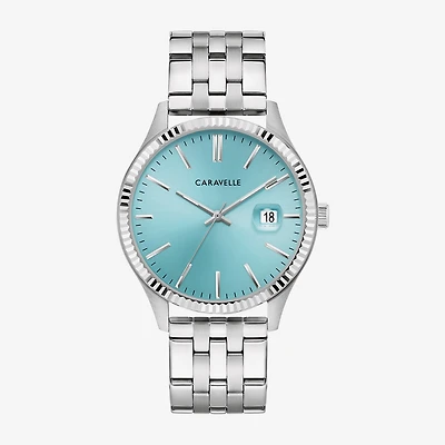Caravelle Designed By Bulova Mens Silver Tone Stainless Steel Bracelet Watch 43b174