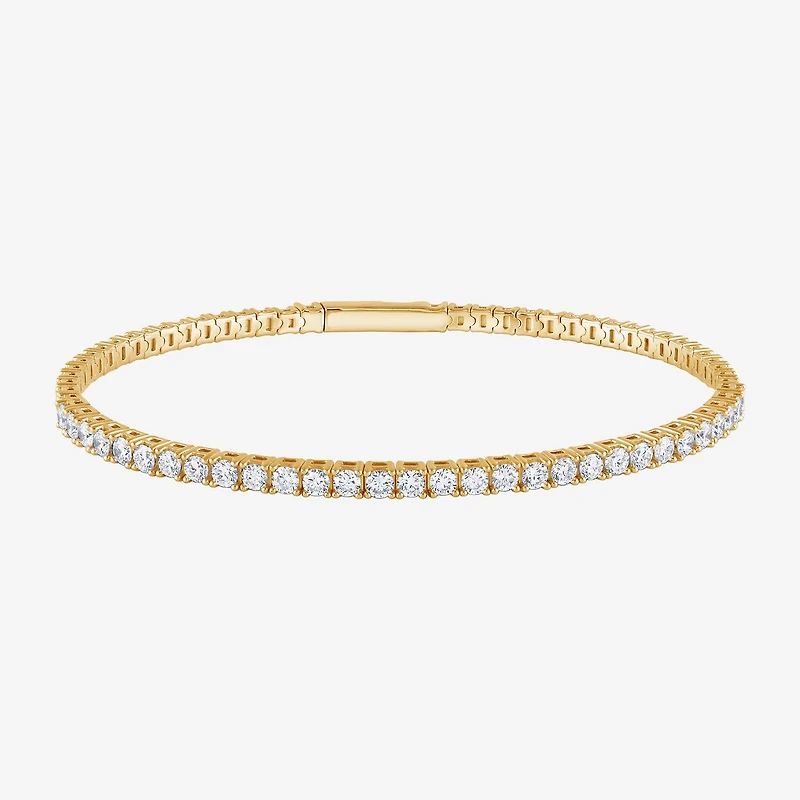 (G / Si1-Si2) Womens 2 CT. T.W. Lab Grown White Diamond Sterling Silver Bangle Bracelet
