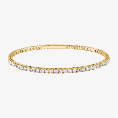 (G / Si1-Si2) Womens 2 CT. T.W. Lab Grown White Diamond Sterling Silver Bangle Bracelet