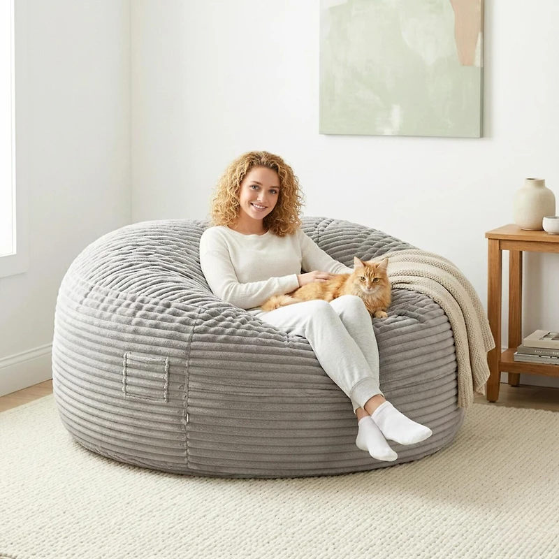 Sealy® Kade Corduroy Memory Foam Bean Bag Chair
