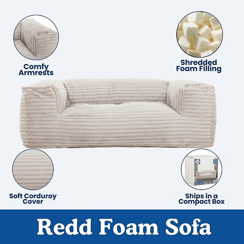 Sealy® Redd Corduroy Memory Foam Bean Bag Sofa-Style Chair