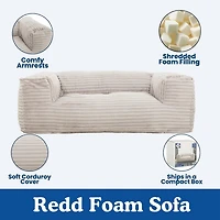 Sealy® Redd Corduroy Memory Foam Bean Bag Sofa-Style Chair