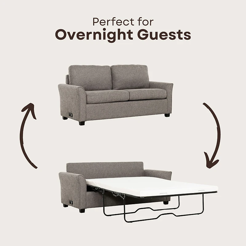 Honor Curved Slope-Arm Sleeper Sofa