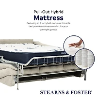 Stearns & Foster® Luca 83" Queen Sleeper Sofa with 8" Pocket Coil Mattress