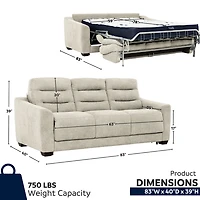 Stearns & Foster® Luca 83" Queen Sleeper Sofa with 8" Pocket Coil Mattress