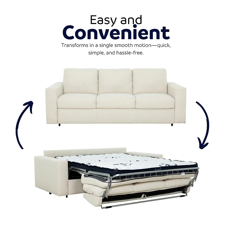 Stearns & Foster® Paolo 82" Queen Sleeper Sofa with Memory Foam Mattress