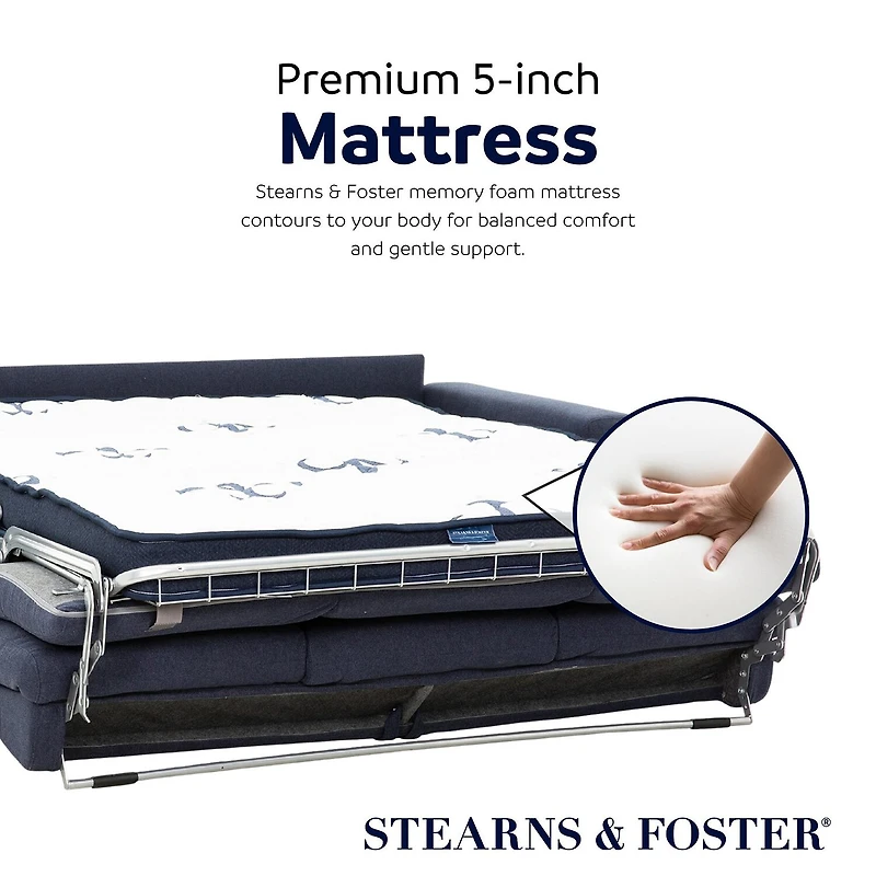 Stearns & Foster® Paolo 82" Queen Sleeper Sofa with Memory Foam Mattress