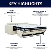 Stearns & Foster® Paolo 82" Queen Sleeper Sofa with Memory Foam Mattress