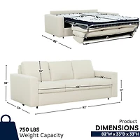 Stearns & Foster® Paolo 82" Queen Sleeper Sofa with Memory Foam Mattress