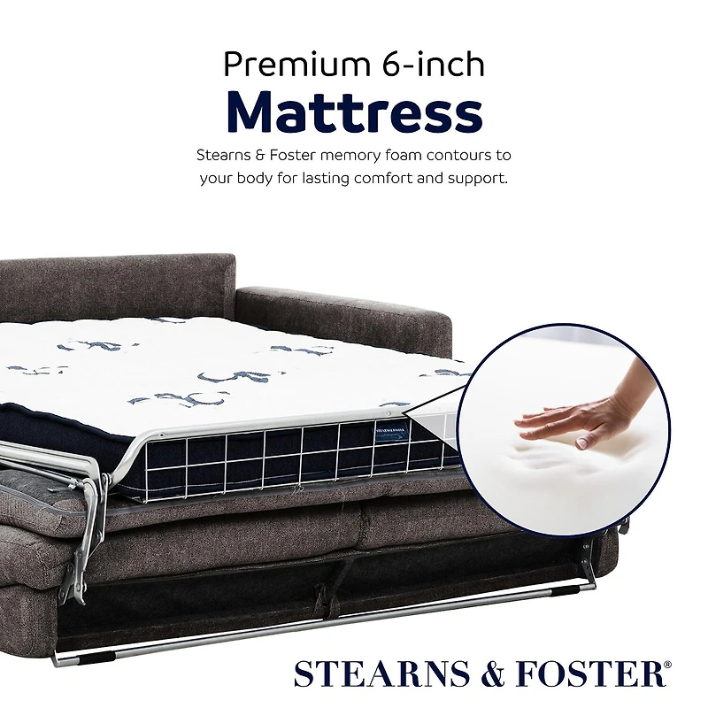 Stearns & Foster Atillio 80" Queen Sleeper Sofa with Memory Foam