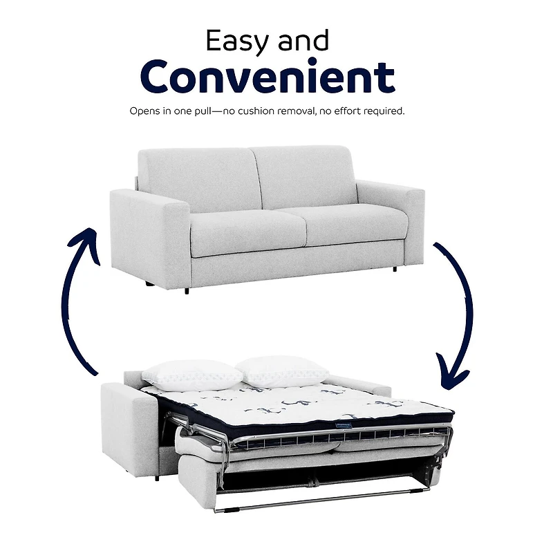 Stearns & Foster® Giotto 78" Full Sleeper Sofa with Memory Foam Mattress