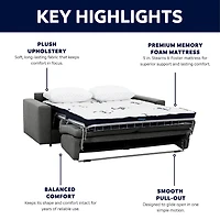 Stearns & Foster® Giotto 78" Full Sleeper Sofa with Memory Foam Mattress