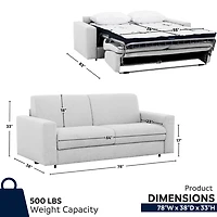 Stearns & Foster® Giotto 78" Full Sleeper Sofa with Memory Foam Mattress