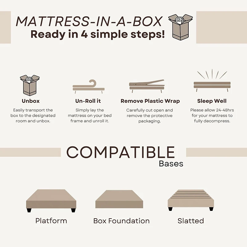 Primo Divine 8" Medium/Firm Gel Memory Foam Tight Top - Mattress a Box