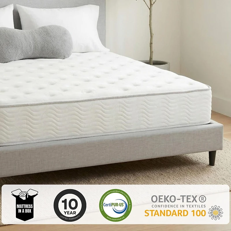 Primo Solar Pocket Coil 9" Medium/Firm Hyrbid Tight Top - Mattress a Box