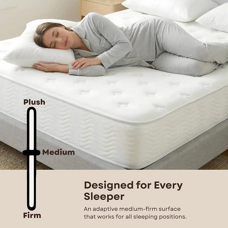 Primo Solar Pocket Coil 9" Medium/Firm Hyrbid Tight Top - Mattress a Box