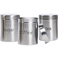 Basic Essentials® 3-pc. Stainless Steel Canister Set
