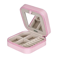 Mele and Co Josette Mirrored Pink Jewelry Travel Case