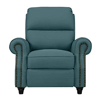 ProLounger Anna Traditional Roll-Arm Push Back Recliner Linen with Nailheads