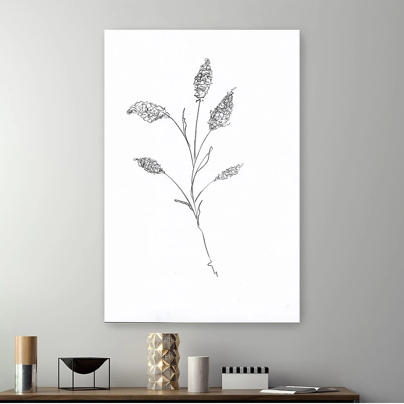 Floral Sketch II Giclee Canvas Art