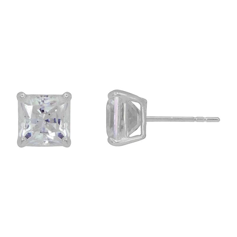Cubic Zirconia 14K Gold 8mm Stud Earrings
