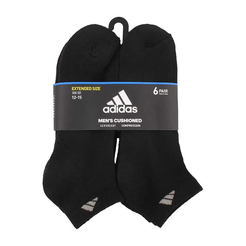 adidas Mens Multi-Pack 6 Pair Big and Tall Low Cut Socks