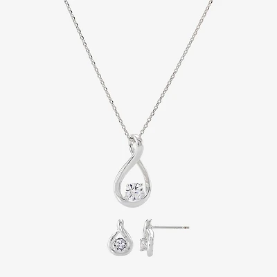 Sparkle Allure Womens Cubic Zirconia Pure Silver Over Brass 2-pc. Jewelry Set