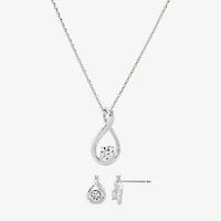 Sparkle Allure Womens Cubic Zirconia Pure Silver Over Brass 2-pc. Jewelry Set