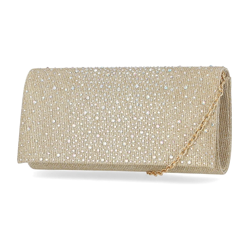 Gunne Sax by Jessica McClintock Chloe Scattered Stones Clutch Beaded Evening Bag