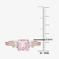 Womens Gemstone 14K Gold Over Silver Halo Delicate Cocktail Ring