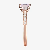 Womens Gemstone 14K Gold Over Silver Halo Delicate Cocktail Ring
