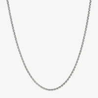 Made in Italy Mens Sterling Silver 24 Inch Wheat Chain Necklace