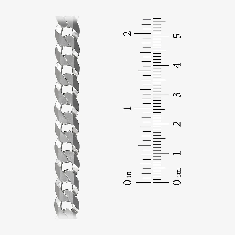 Made in Italy Mens Sterling Silver 9 Inch Solid Curb Chain Bracelet