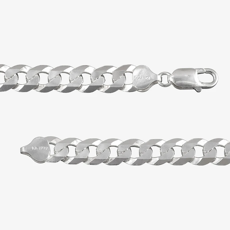 Made in Italy Mens Sterling Silver 9 Inch Solid Curb Chain Bracelet